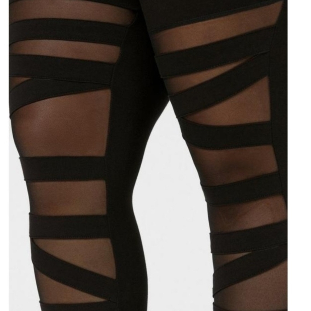 Torrid Black Strappy Leggings